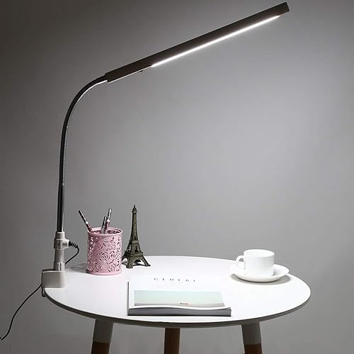 Sonew Lámpara de escritorio LED de 18 W, 3 tipos de lámpara de escritorio ultra delgada para el cuidado de los ojos, rotación de 360 grados, brazo