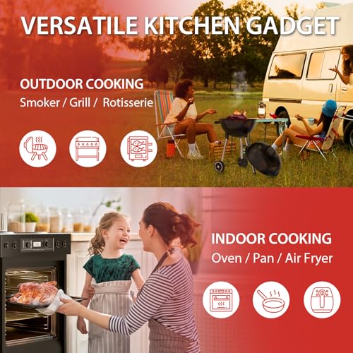6. Bild von Fleischthermometer Kabellos Grillthermometer Bratenthermometer Thermometer Kochen Küchenthermometer mit 3s Sofortiges Auslesen, LCD Bildschirm Kochthermometer für Steak BBQ, Braten, Grill, Getränken