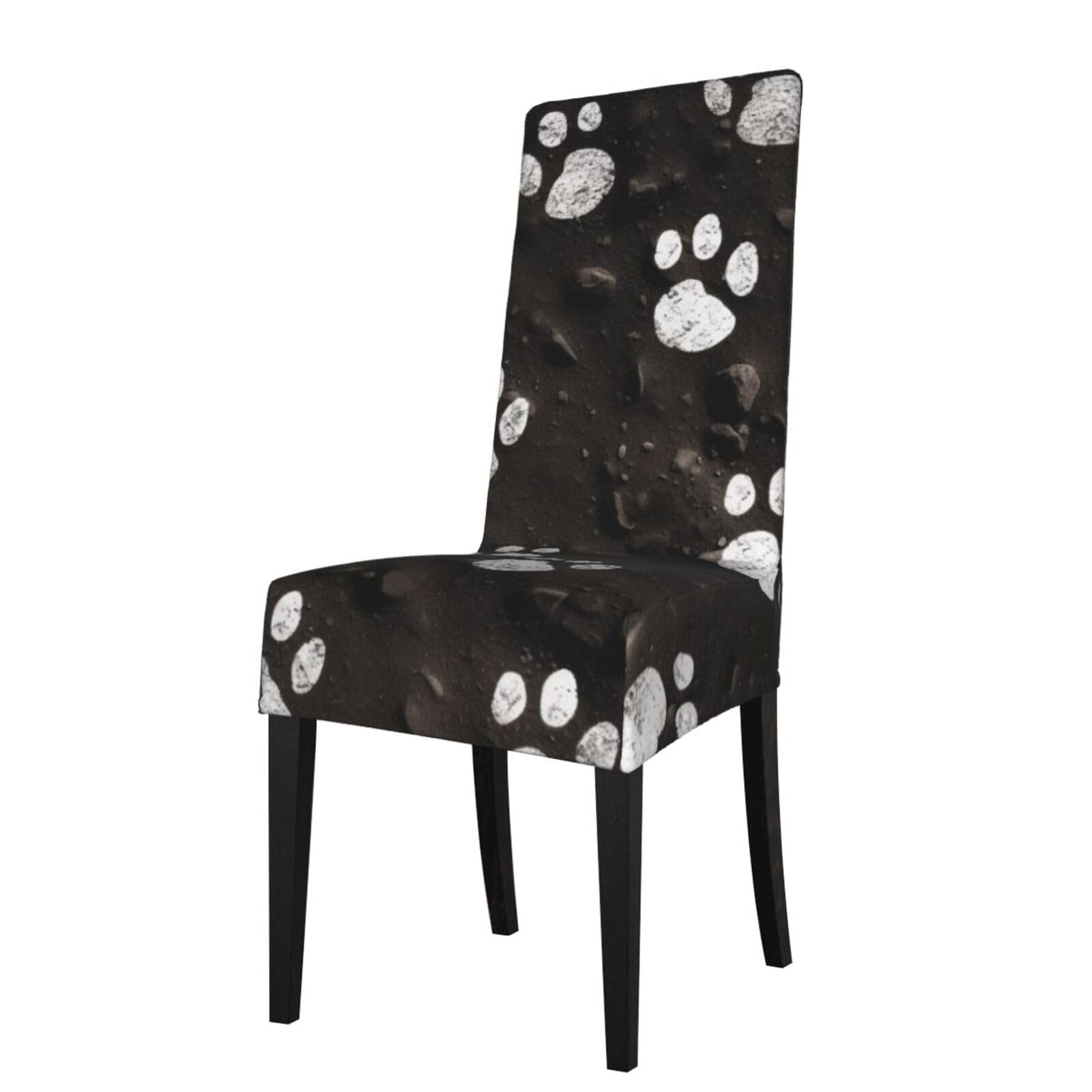 WPKJU Dog Paw Prints Print Dining Chair Covers Removable Chair Seat Covers Decorative for Kitchen & Bar Stools
