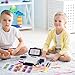 Lawnrden Toy Till Cash Register with Scanner, Calculator Function Cash Register for Kids with Money Credit Card, Educational Shopping Till Role Play Toys| Registers