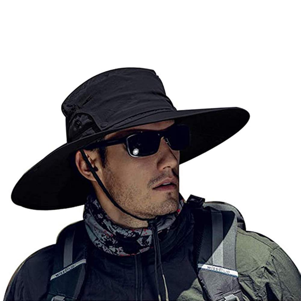 MYAXOY Sombrero de ala ancha para hombres y mujeres, sombrero de sol con protección UV UPF 50+ para pesca, senderismo, safari, camping, jardín, viajes al aire libre