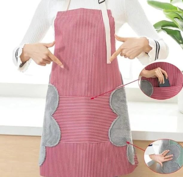Kitchen Apron with Built-in Hand Towels for Cooking, Cleaning and Baking | Kitchen Apron with hand wipe towel, Unisex-image-18