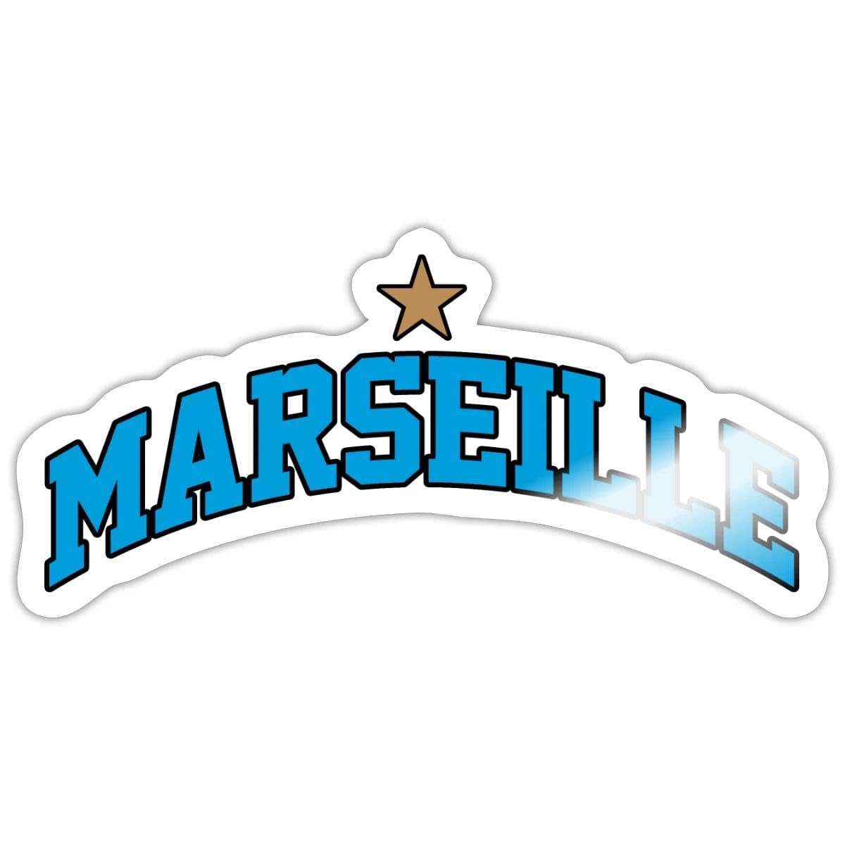 Spreadshirt Marseille Ville Sud France Cadeau Marseillais Style Sport Autocollant Sticker, 10 x 10 cm, blanc brillant
