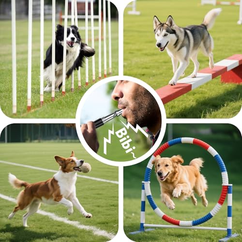 Atevn Apito para cães, pacote com 2 apitos para treinamento de cães com cordão, apitos silenciosos u