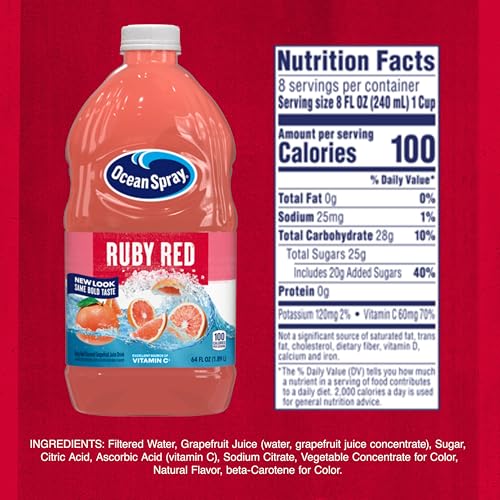 Ocean Spray® Ruby Red Grapefruit Juice Drink, 64 Fl Oz Bottle image 5