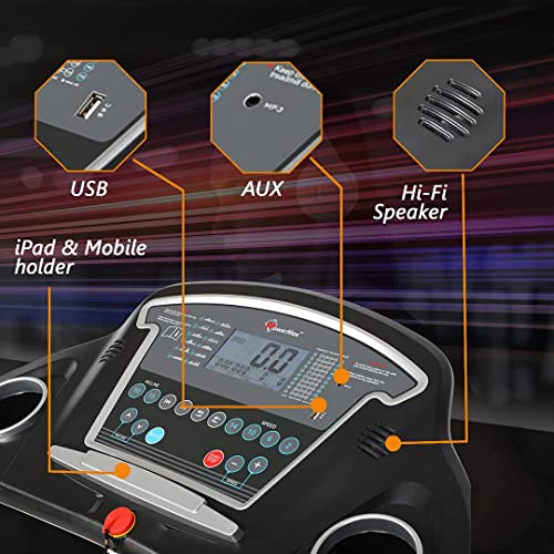 Image of PowerMax Fitness TDA-230M (4.0HP Peak) Multi-Function Motorized Treadmill with Semi-Automatic Lubrication, Home Use & Automatic Incline