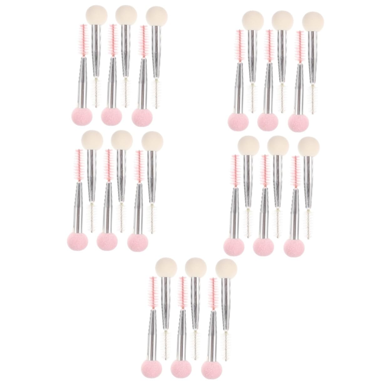 Set Di 5 Pennelli Per Il Trucco A Doppia Estremità Spugne Per Ciglia E Sopracciglia Applicatore Per Il Trucco 6 Pezzi*5