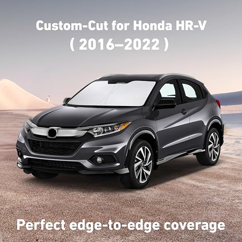 Image of EcoNour Windshield Sunshade Compatible for Honda HRV 2016-2020 2021 2022, Sun Visor for Front Windshield & Window Sun Shade Cover, UV Heat Blocker & Protector, Car Accessories