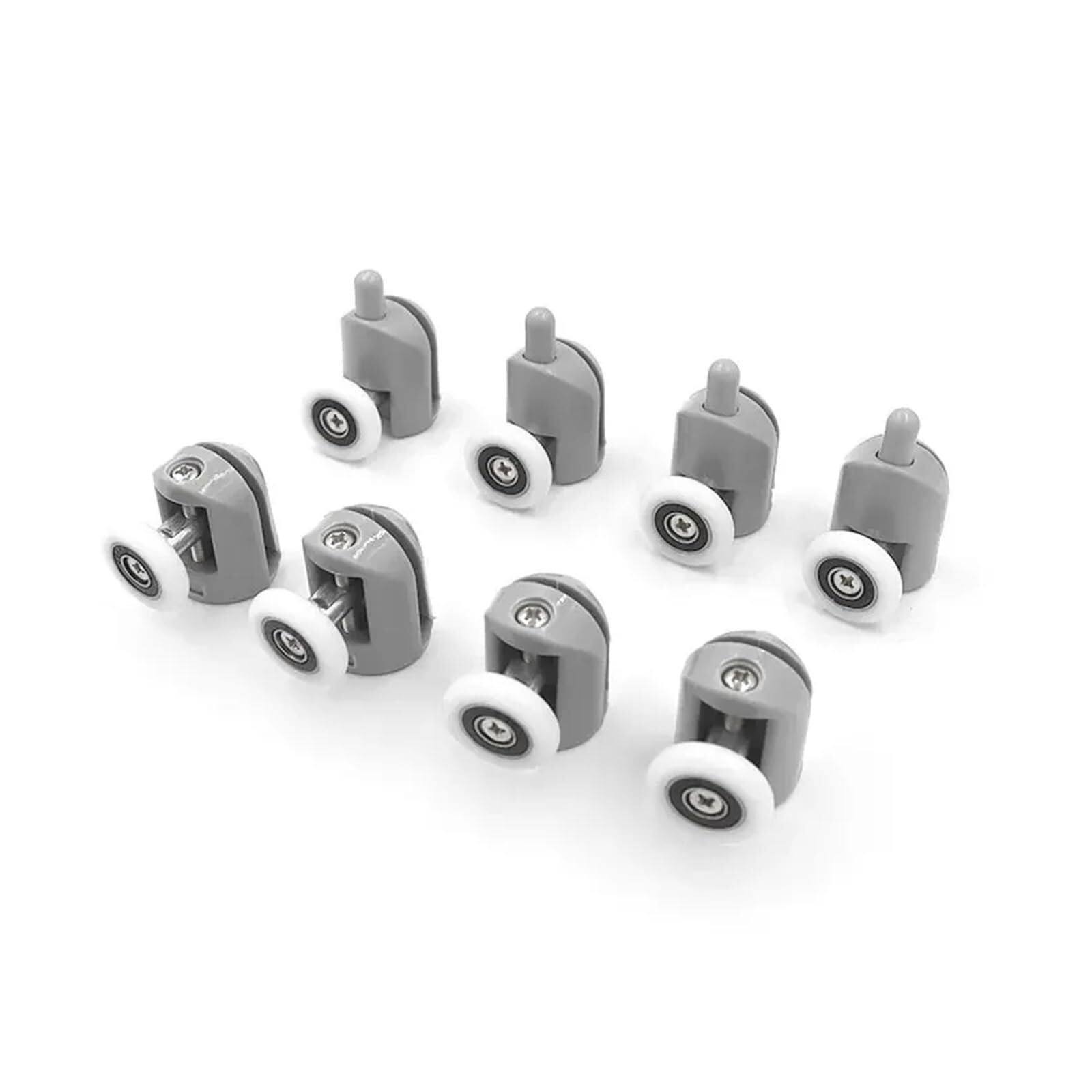 Wangshaowei Grey Shower Door Rollers 8Pcs Diameter 23/25/27Mm Shower Door Rollers Wheels Room Pulley Replacement 4Top +4Bottom(,23Mm)