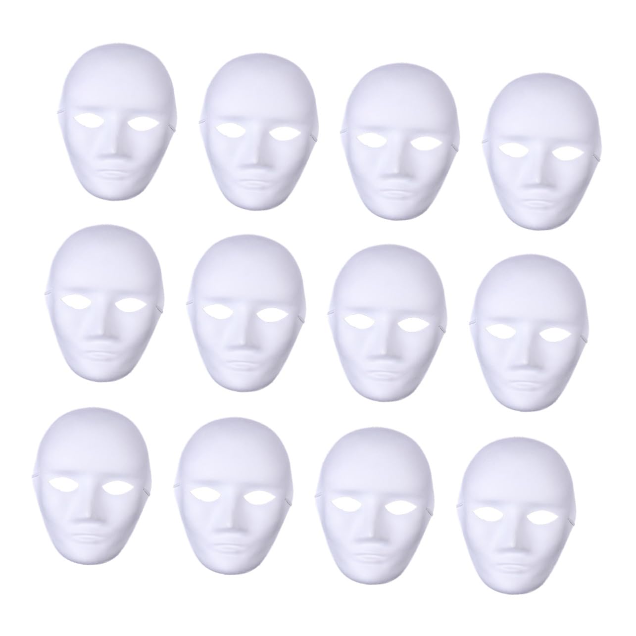 FRCOLOR 12 Maschere Vuote per Dipingere Mano Maschere Spaventose Halloween per Feste Mascherate Costume Hip Hop per Party Carnevale e Cosplay