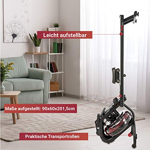 FUEL Fitness RG500 Fitness-Rudergerät, Wasserrudergerät für zuhause, realistisches Rudergefühl, Nutzergewicht bis 150kg… – Bild 5