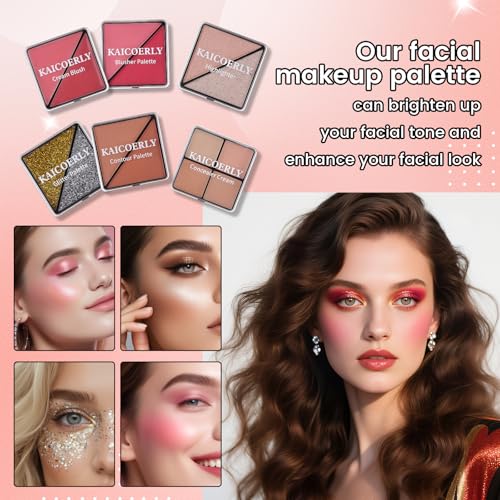 Set de maquillaje de larga duración con base primer y sombras mate 6