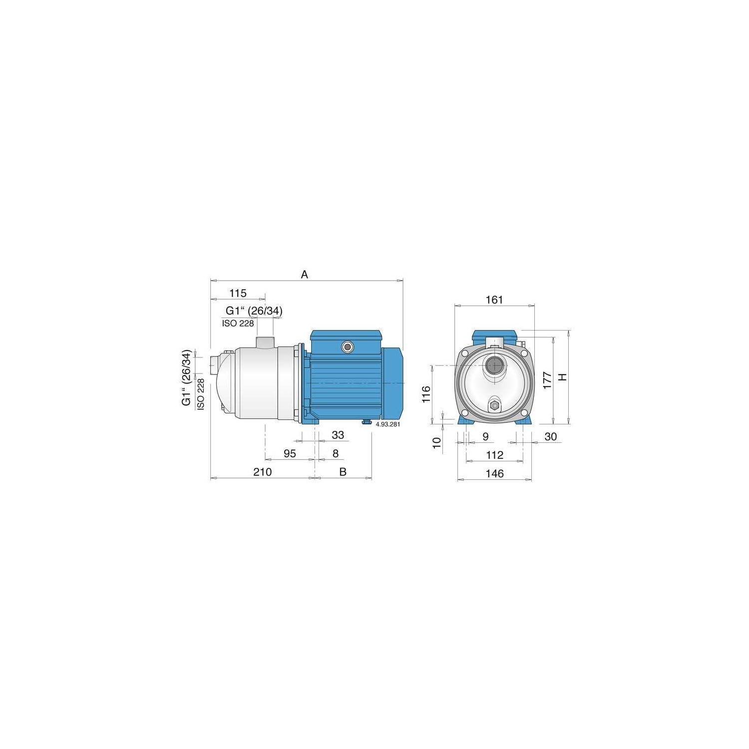 Calpeda Pompa Multicellulare Mxpm204p per Robot 230v - 0,55 Kw
