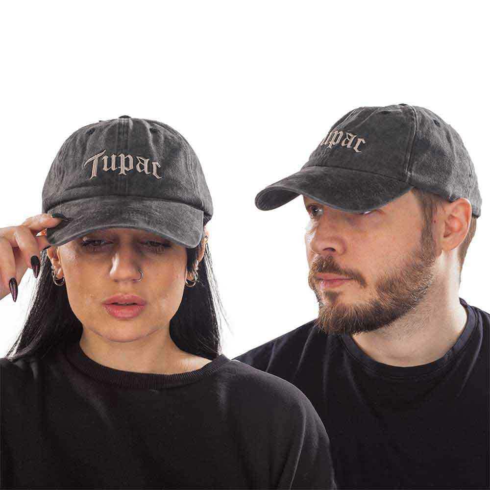 Tupac 2Pac Baseball Cap Gothic Logo Official Charcoal Grey Unisex Size One Size