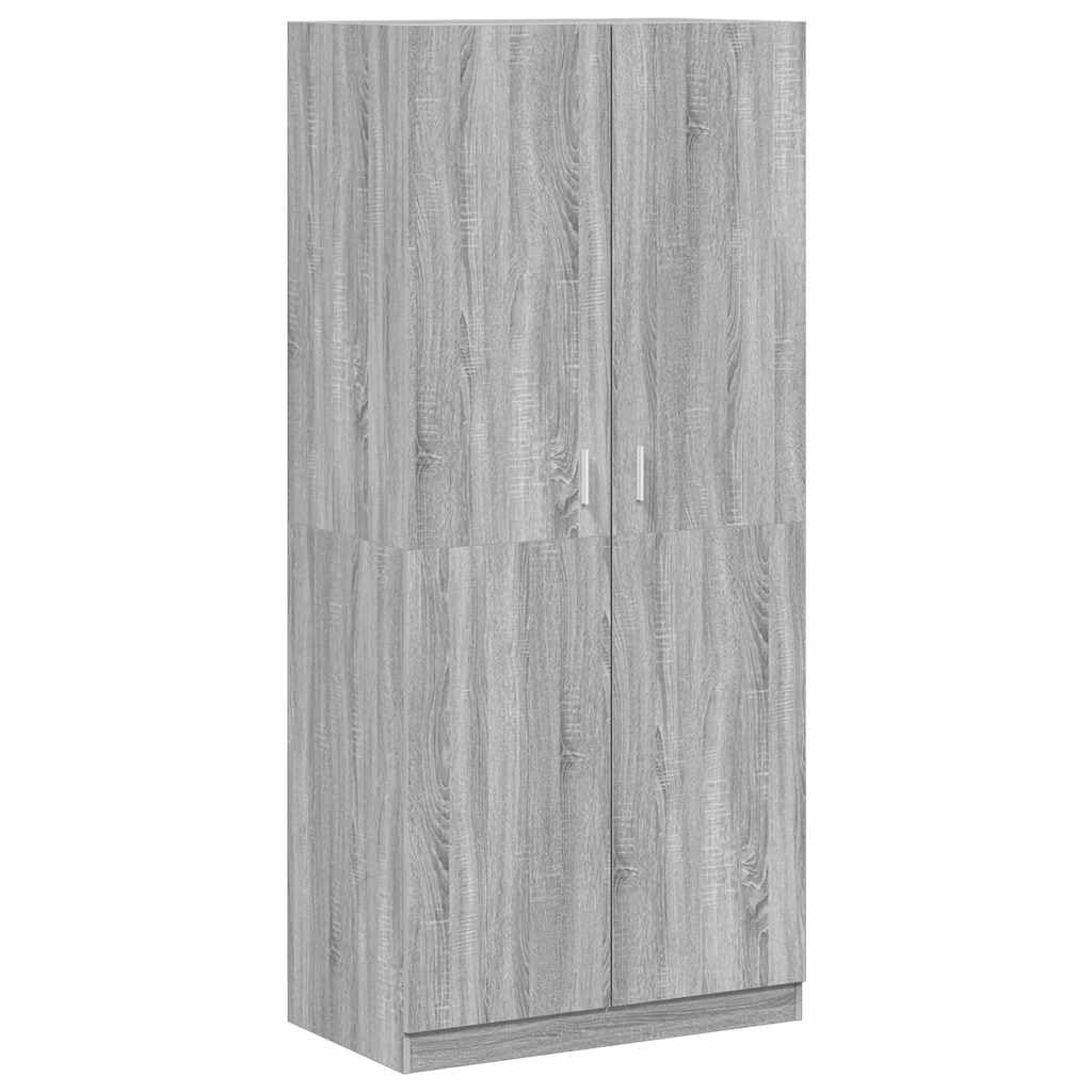 vidaXL Garde-Robe Armoire Organisateur de Maison Meuble de Rangement Chambre à Coucher Intérieur Sonoma Gris 90x52x200 cm Bois d'Ingénierie