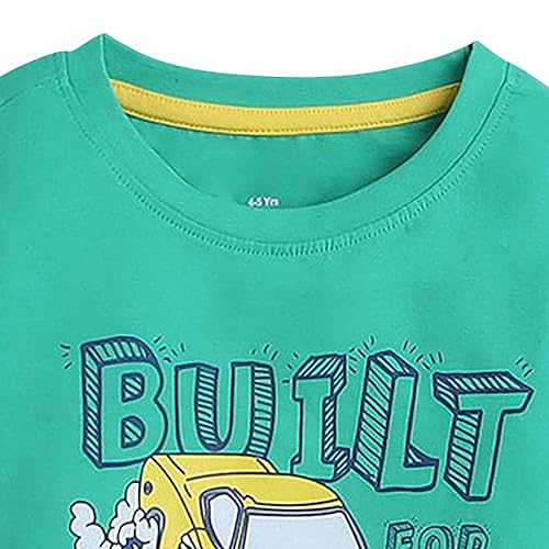 Image of Hopscotch Boys Cotton Graphic Regular Fit T-Shirt (Pack of 5)