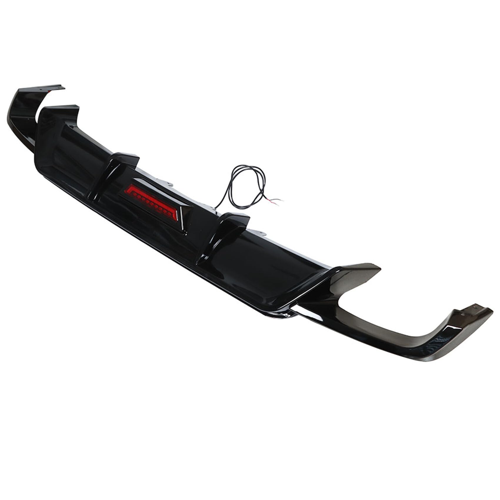 labwork Glossy Black Rear Bumper Lip Spoiler Lower Diffuser with Light Replacement for 2018-2021 Toyota Camry