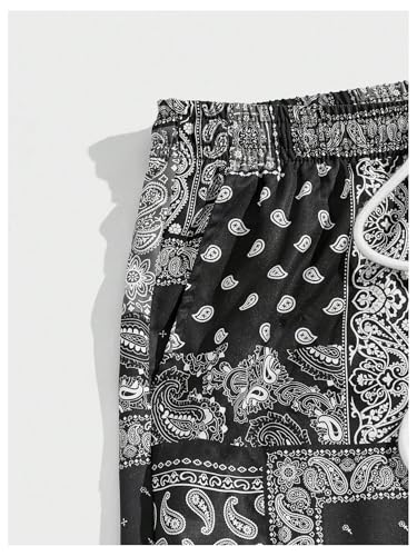 SHENHE Men's Paisley Print Jogger Pants Drawstring Elastic Waist Hippie Boho Pants Trousers4