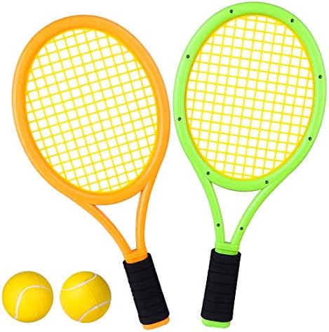 RuiyiF Youngsters Tennis Racket Set with Ball, Plastic Tennis Racquet for Kids Outside Toys for Toddlers Age 3-5 2 51yH6+7TzWL. AC