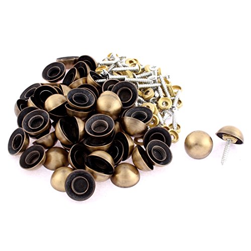 Aexit Semicircle Glass quality Parts Mirror Caps Decorative Screws Nails Bronze Tone 18 x 8mm 60pcs Model:77as344qo483
