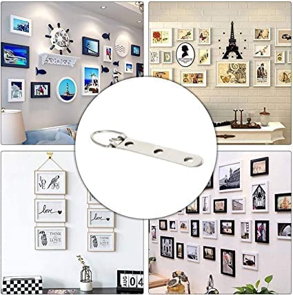 Image of Triangle Ring Picture Hangers 92 x 15mm Hardware Assortment Kit, for Home Decoration Hanging Clock Paintings Artwork Creative Picture Frame Photo Hanging Solutions Silver Tone 20pcs
