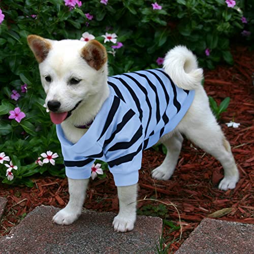 Preferhouse 1320-PH-DOG T-SHIRT2-BLUE-M Pet Dog Striped T-Shirt Dogs Cats Cotton Vest Spring Summer Pet Apparel Tee Shirt Suitable thumb #5