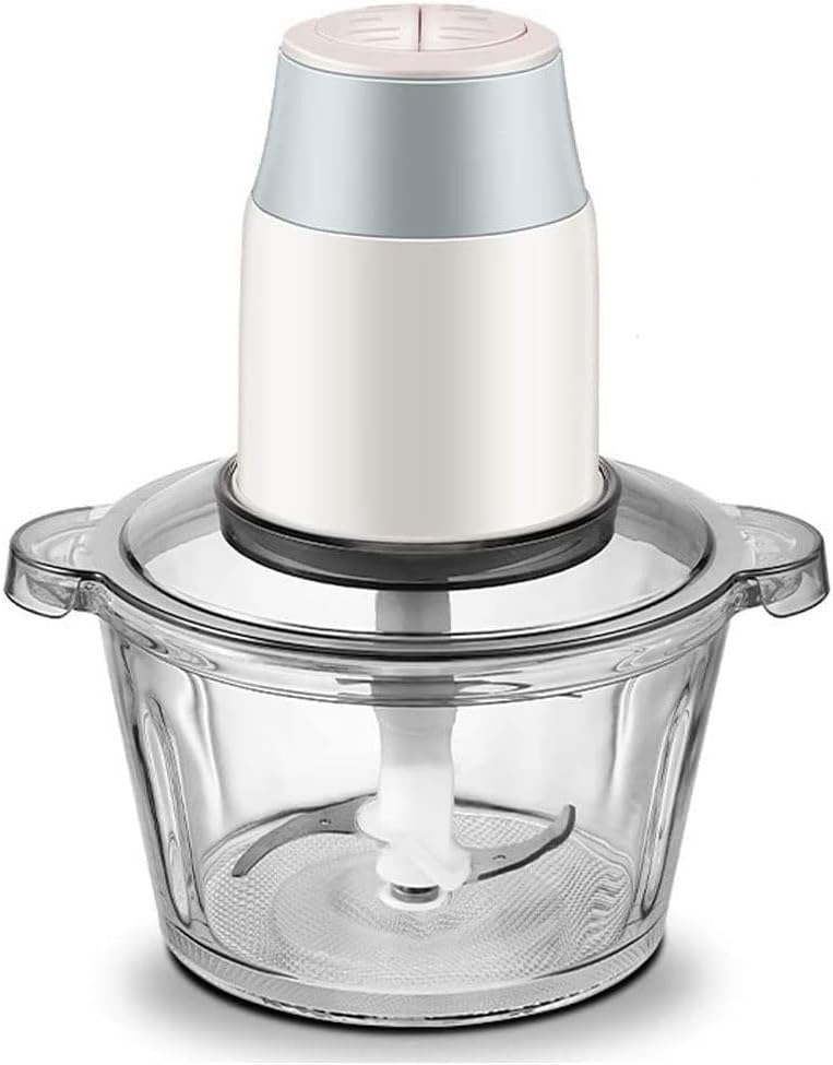 Electric Food Chopper Food Processor 2L Glass Bowl Grinder for Meat Vegetables Fruits and Nuts Stainless Steel Motor Unit and 4 Sharp Blades 350W