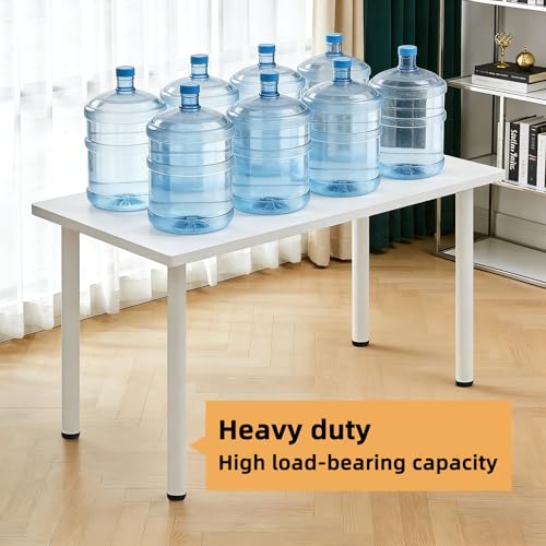 Image of QLLY 30 inch Adjustable Metal Desk Legs, Heavy Duty Furniture Table Legs with 1 inch Leveling Adjustment for DIY Office Desk, Workbench, Dining Table, Set of 4 (White)