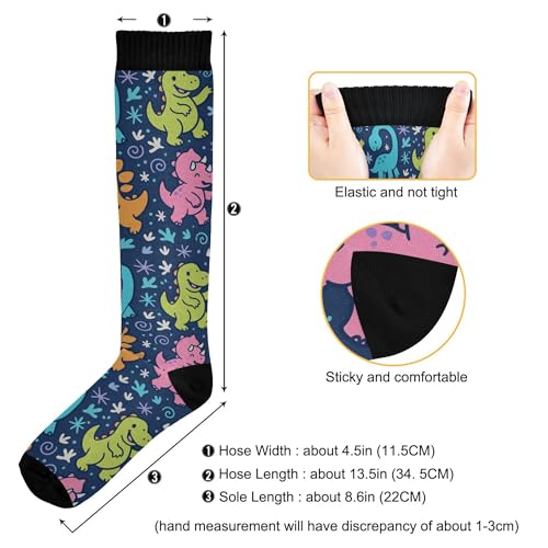 JUNZAN Dino Roar Compression Socks for Women & Men Circulation Long Socks for Running Cycling Athletic Nurse3