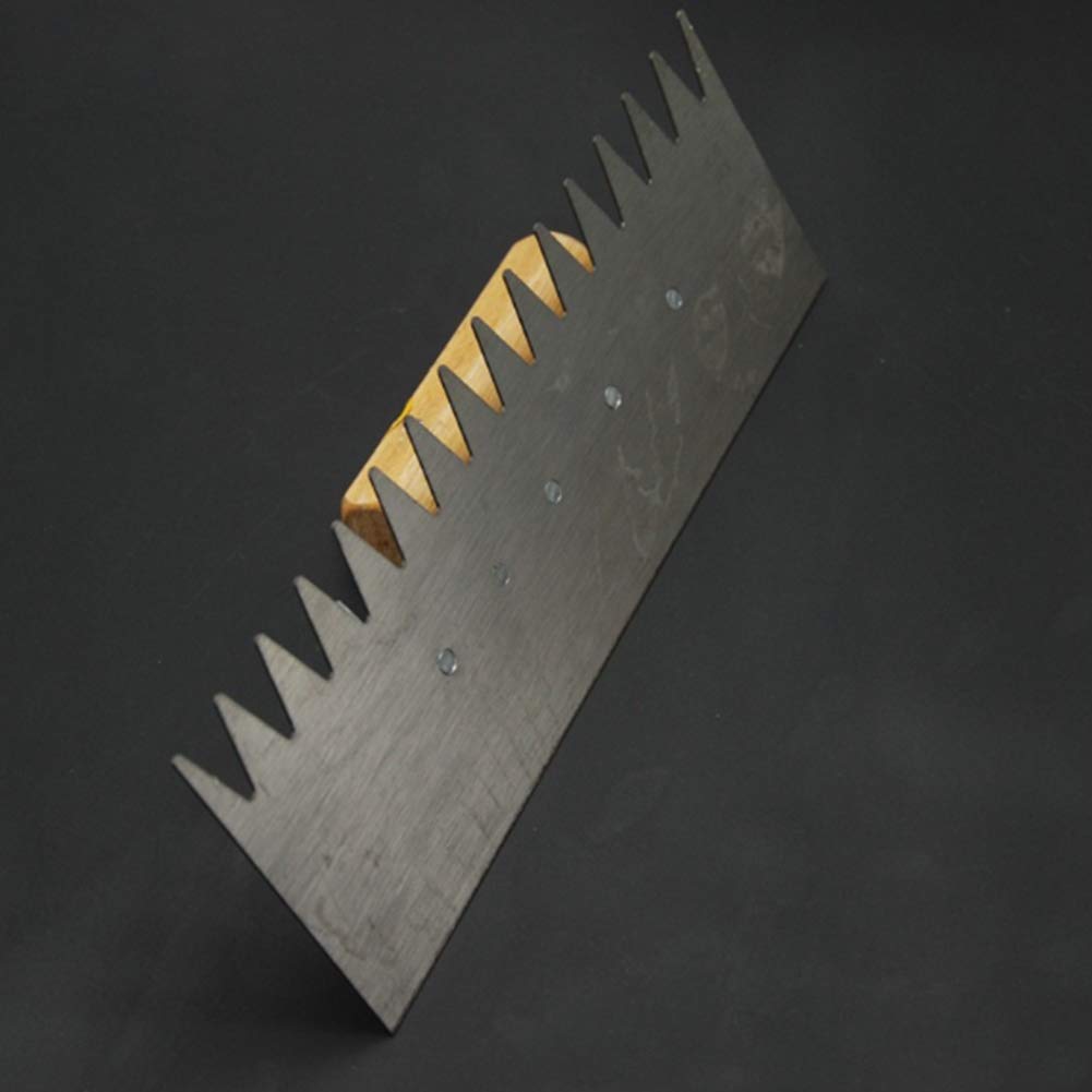 Paleta de enyesado de Diente de Sierra, Paleta de ladrillo de Acero Inoxidable de 2 Piezas con Mangos de Madera para constructores de renovación, Herramienta de enyesado de albañiles