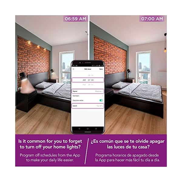 WiFi Smart Bulb A19, Mehrfarbig + Weißlichtbereich (Warmweiß bis Kaltweiß, 2700K-6500K), Funktioniert mit alexa… – Bild 8