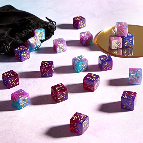 Image of Sumind 48 Pcs Counter Dice -1 /+1 Counters Ability Keyword Counters Buff Tokens 6 Sided Dice Gifts Compatible with CCG TCG Cards Gaming Accessory (Trendy Style)