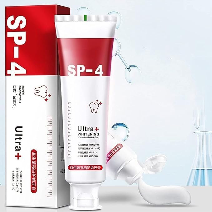 SPITEN Sp 4 Ultra Brightening Toothpaste – Advanced Whitening Formula for Stain Removal & Enamel Protection – Protection for a Radiant Smile – Whitening Toothpaste 120-gm (Pack of 2)