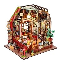 HooySprs DIY Miniature Dollhouse Kit, Mini House Kit with Furniture, 1:24 Scale Wooden Greenhouse Craft Kit for Women Girls Boys Present Birthday Valentine