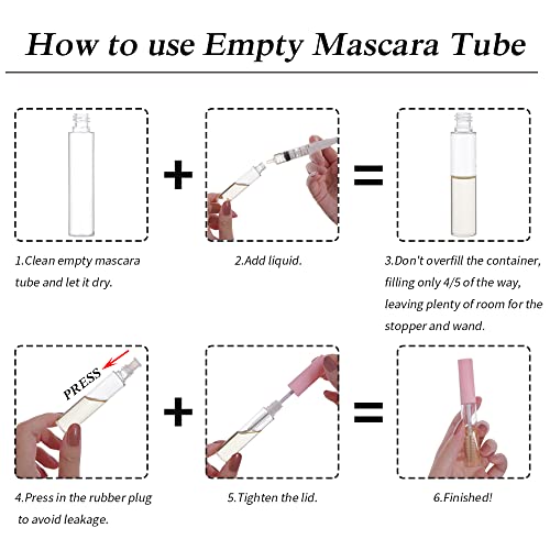 Yitou 4 Pack 10Ml Empty Mascara Tube With Brush Wand, Refillable Eyelash Cream Container Diy Cosmetics Bottle For Castor Oil/Eyebrow Growth Serum/Coconut Oil, 4 Rubber Inserts, 1 Funnel, Black #TOP7