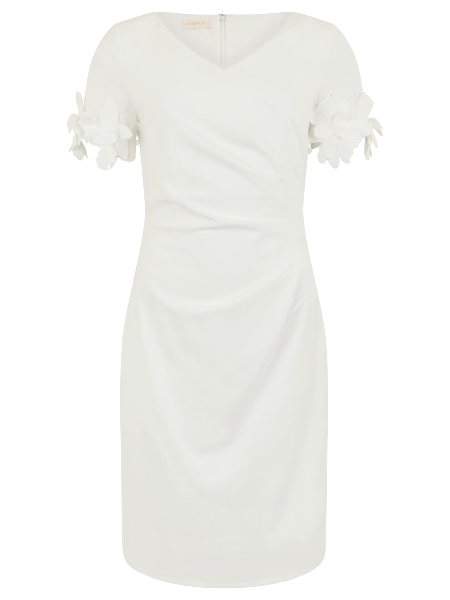 Apart Elegante Abito Tubino con Maniche Floreali