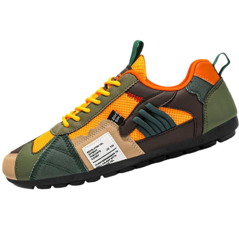 Large Size Men's Breathable mesh Casual Sports Shoes - Summer PU Upper, Rubber Sole + EVA Cushioning pad, All-Season Comfortable lace-up Low-top Design