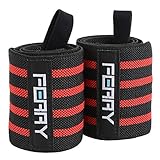 (フェリー) FERRY リストラップ ウエイトトレーニング 手首固定 60cm（2枚組） ブラック/レッド