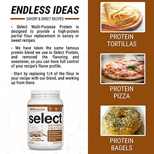 Image of PEScience Select Multi-Purpose Unflavored Protein Powder, Low Carb, Keto Friendly, Gluten Free, Whey & Casein Protein Flour for Baking and Smoothies, 27 Servings