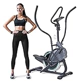 Stepper Elliptical Trainer Climber Exercise Machine with Curve Crank Digital Monitor for Cardio Fitness Home Workout Equipment