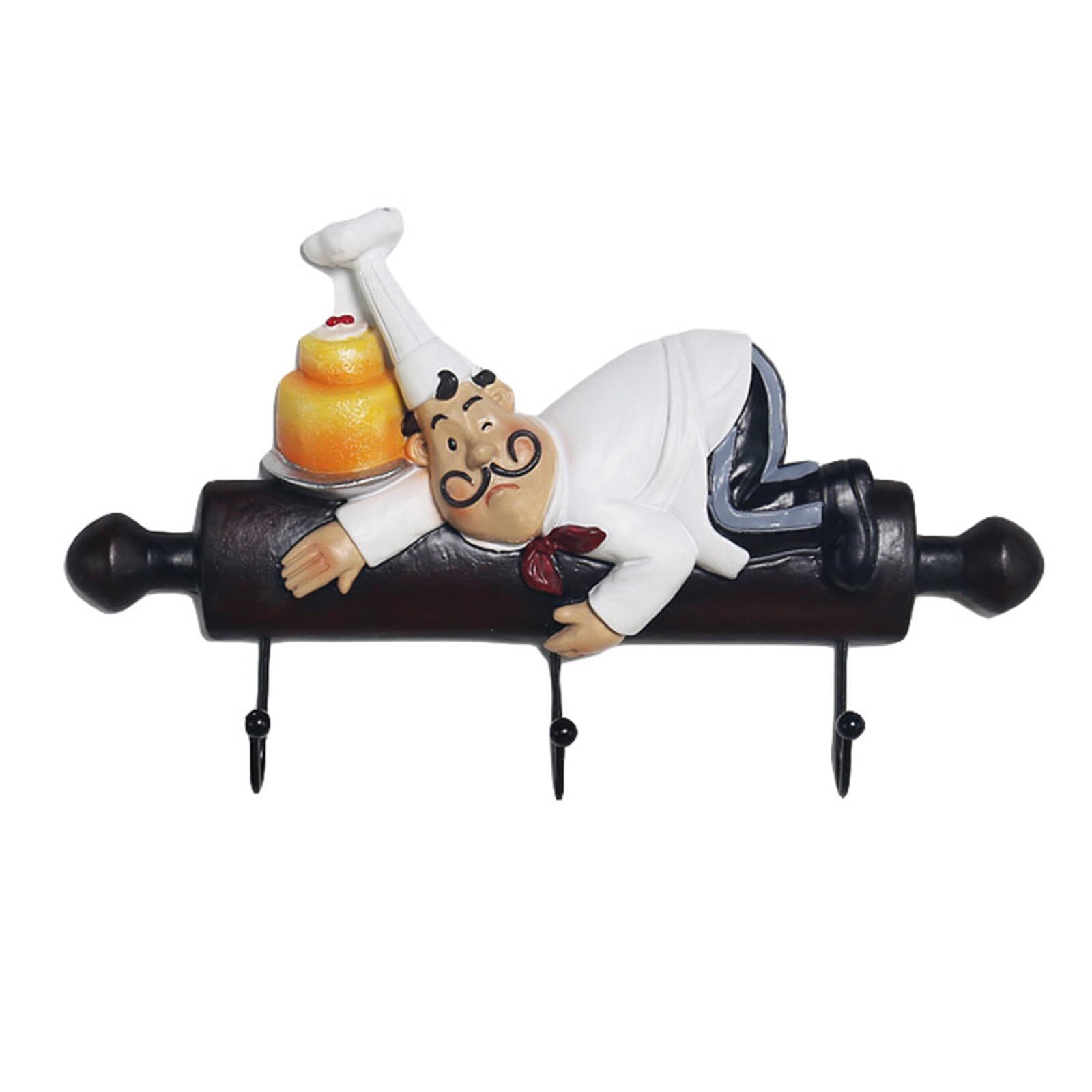 Felenny Wall Hooks Stick On, Cute Resin French Chef Decor