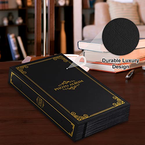 Lanpn Photo Album 6x4 Slip in, Traditional Classic 300 Pockets Photo Albums Holds Landscape Only 10x15cm Picture Black - Image 3