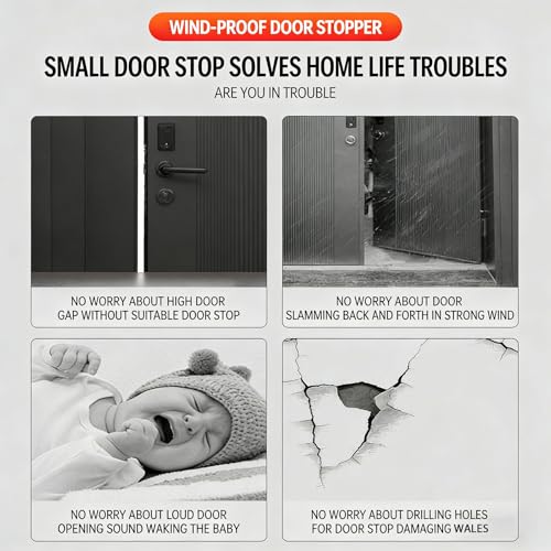 Butée de porte robuste sans vis en acier inoxydable pour maison