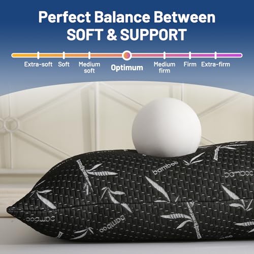 Full Body Pillow with Removable Pillowcase for Adults,(Memory Foam Filling)(Long Pillow for Side Sleepers) (Fluffy and Firm)(Adjustable Filling)(20×54 Inch,Black)