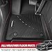 Naibeve Floor Mats for Audi Q7 / SQ7 5 Seats 2017-2024 2025 - All Weather for Audi Q7 Floor Mats Cargo Mat Trunk Liner Cargo Liner Backrest Mats