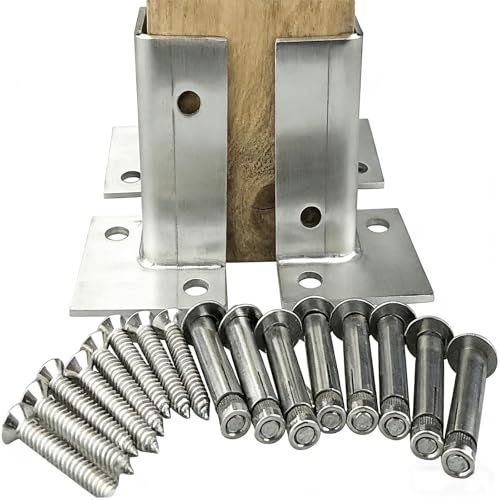 Anclaje de base de poste resistente para pérgola, valla, porche, barandilla y soporte para buzón