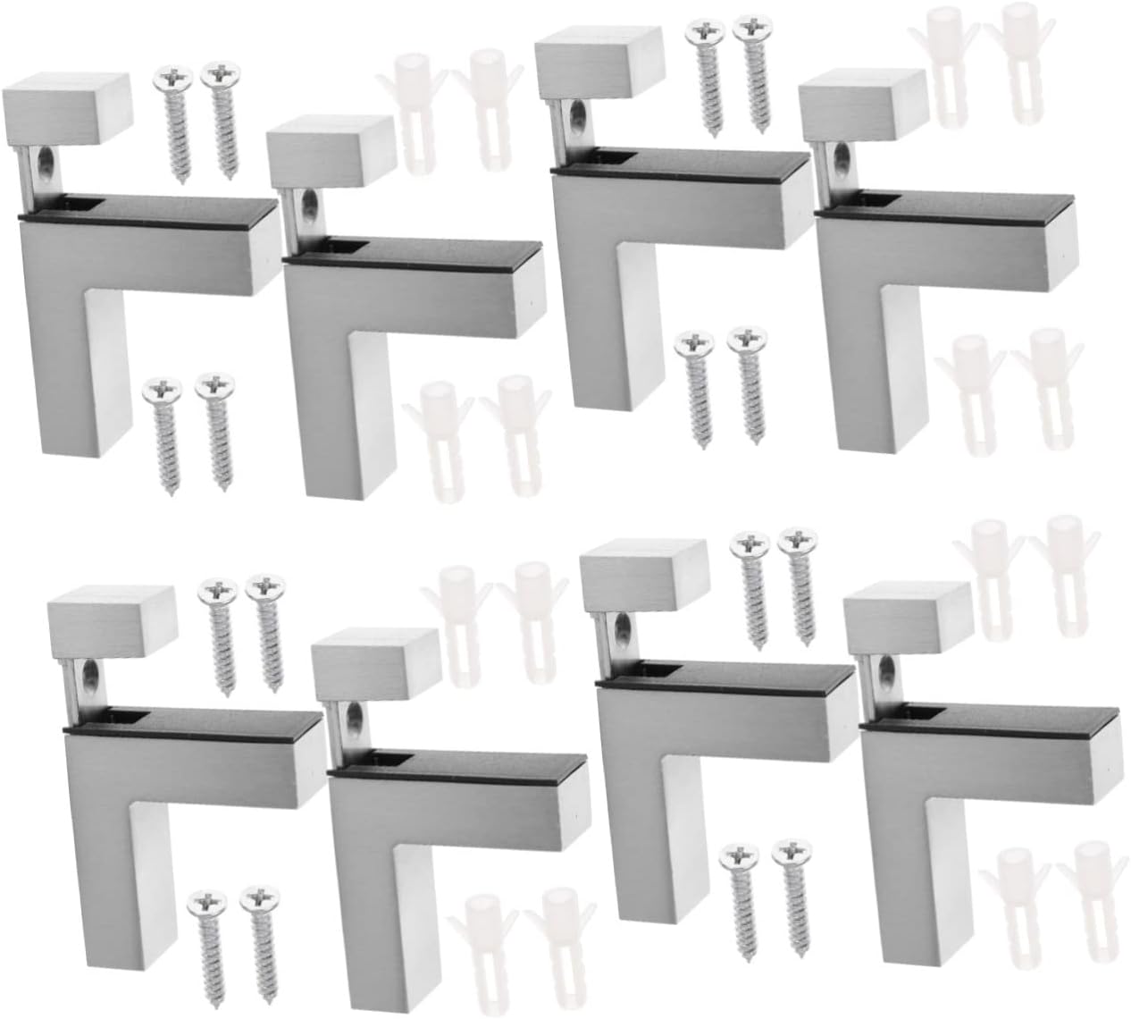 TEHAUX 8 Pcs Adjustable Glass Clip Heavy Duty Shelf