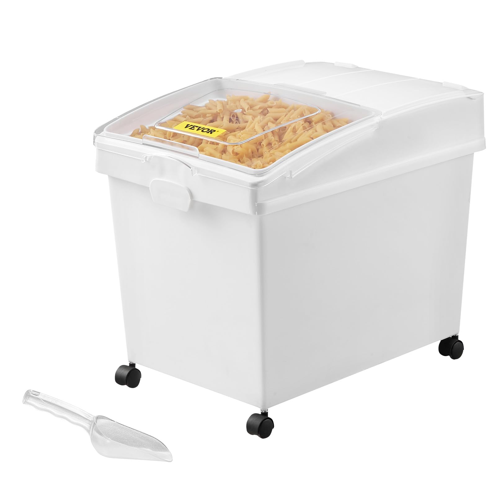 VEVOR Contenitore per Conservazione del Riso Cibo per Animali Domestici 40 Litri 3 Pezzi, Contenitore per Ingredienti da Cucina Cereali Farina Contenitori per Alimenti con Ruote Coperchio Ermetico