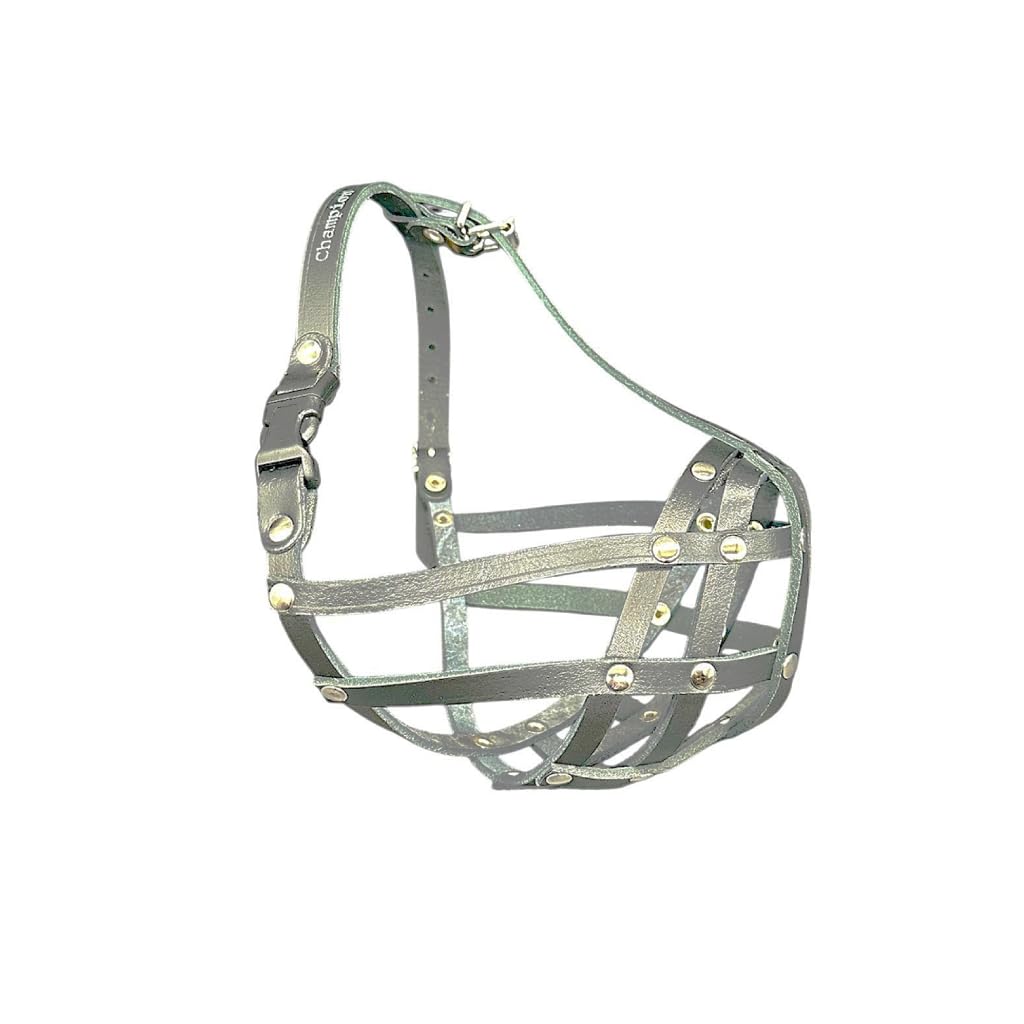 L&J Pets Uk Lichte Echt Lederen Muilkorf voor Franse Bulldog (Frenchie) – Speciale Hondensnuit voor Platte Snuiten, Ademend, Veiligheid & Wandelen (FB1, Zwart
