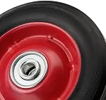 4 PCS 8 Inch Solid Rubber Tire, Black Red Solid Rubber Wheels, Hand Truck Replacement Wheels for Garden Carts, Wheelbarrows